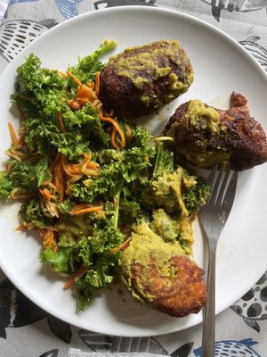 Croquetes amb kale  at L'Hortet in Barcelona