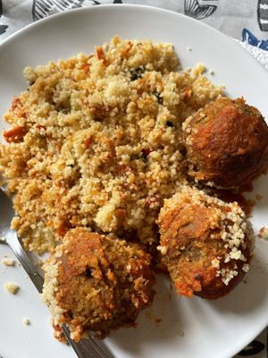 Vegan no-meatballs  at L'Hortet in Barcelona