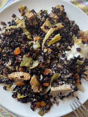 Tempeh rice  at L'Hortet in Barcelona