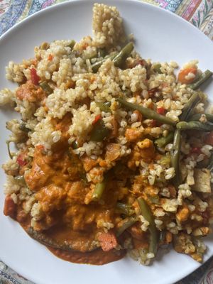 Veggies and rice  at L'Hortet in Barcelona