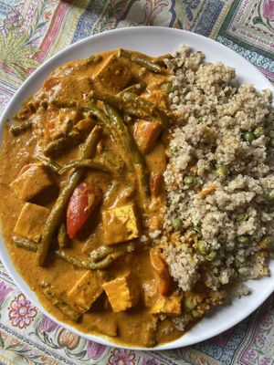 Tika masala tofu quinoa  at L'Hortet in Barcelona