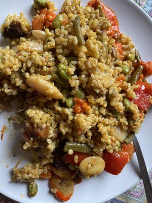 Vegan red peppers rice #Veganuary at L'Hortet in Barcelona