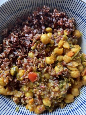 Curry ginger and red rice  at L'Hortet in Barcelona