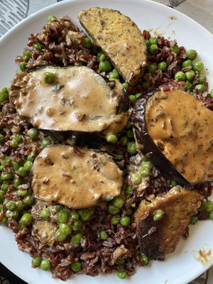 Peas protein rice   at L'Hortet in Barcelona