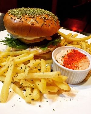 Spicy Seitanic Veganæs Burger at Veganaes in Reykjavik