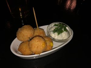 Cheesy balls  at Veganaes in Reykjavik