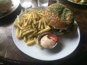 Seitanic burger at Veganaes in Reykjavik