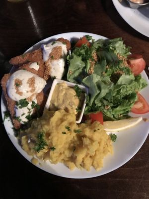 Vegan Fish Ish Dish - full of flavour, so good at Veganaes in Reykjavik