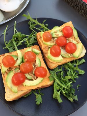 Avocado toast at Mestna Kavarna in Piran