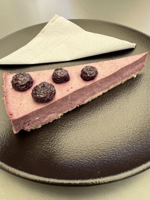 Blueberry, raw, vegan cake!  at Mestna Kavarna in Piran