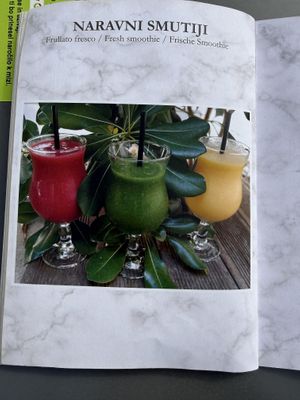 Menu  at Mestna Kavarna in Piran