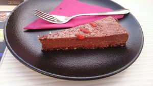 Chocolate raw cake at Mestna Kavarna in Piran