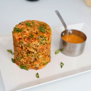 Kotthu with vegetables and lentil soup at Sri Lankan Curry Bowl in Zagreb