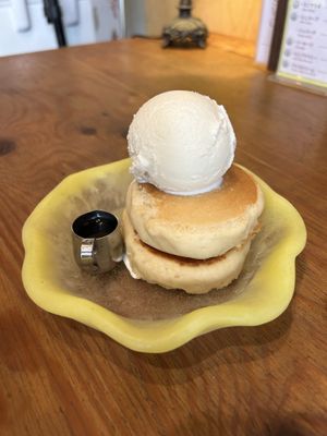 Ice cream and pancake  at Vegan Cafe PQ's in Tokyo