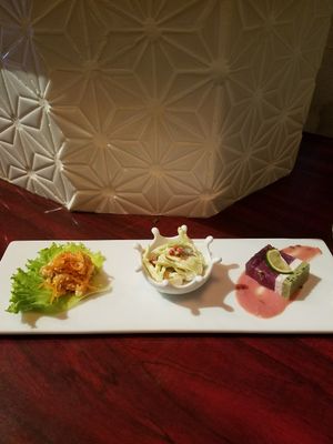 Appetizers at Vegan Cafe PQ's in Tokyo