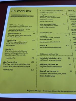  breakfast / two stars mean vegan   at Cafe Kunst Haus in Vienna