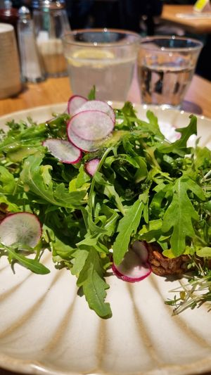 The "Green" option with peas and pesto (very nice) at Cafe Kunst Haus in Vienna