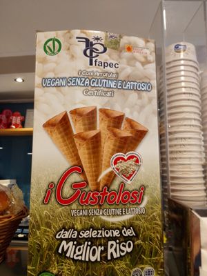 Vegan cones at Miralago Bar Gelateria in Torri Del Benaco