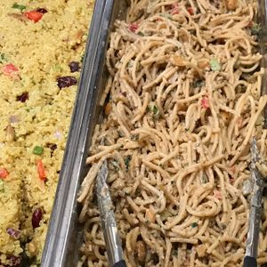 peanut noodles & curried quinoa at Natural Pantry in Anchorage