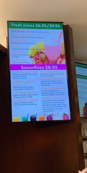 Menu at The Green Bar in Atlantic City