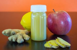 100% Organic Ginger Shot:
Ginger, Apple, Lemon at Raw Earth Juicery in Fresno