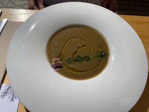 Artichoke soup   at Cor de Carxofa in Benicarlo