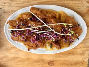 Eura Crujiente con Chutney at Cor de Carxofa in Benicarlo