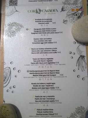 Menu for two at Cor de Carxofa in Benicarlo