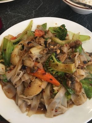 Mock duck chow fun w/ black bean sauce  at Camdi in Minneapolis