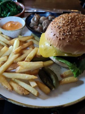 Vegan burger at The Cunning Man in Reading
