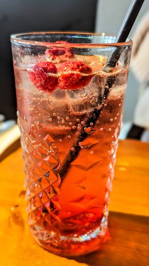Raspberry soda at The Friar's Oak in Hassocks
