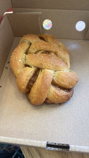 Cinnamon bun  at Hullabaloo in Ipswich