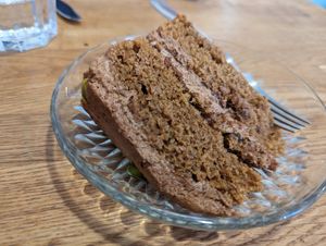 Coffee and pistachio cake at Hullabaloo in Ipswich