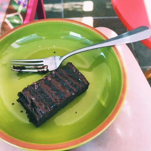 A gooey brownie! at Hullabaloo in Ipswich