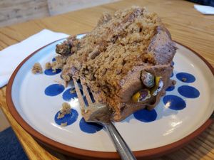 Coffee and pistachio cake at Hullabaloo in Ipswich