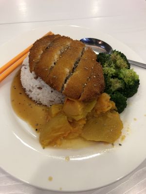 Cutlet and pumpkin with rice at The Recipe 素食譜 in Kowloon