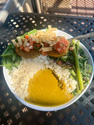 Yellow Curry Bowl at Wild Thyme Cafe in Kanab