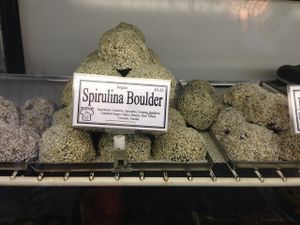 one of their many types of energy balls at Sweet Cherubim Restaurant and Bakery in Vancouver