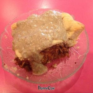 Moussaka w/ Miso Gravy.  at Sweet Cherubim Restaurant and Bakery in Vancouver