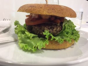 My healthy mushroom burger at Barcode Mitra in Zagreb