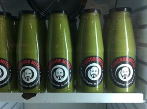 A green raw super smoothie awaits you! at Barcode Mitra in Zagreb