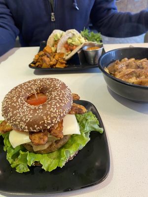 Gluten free breakfast bagel  at Copper Branch in Kingston