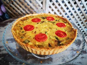 Pek vegetable Quiches are amazing. Made with chickpea flour.  at PEK in Dover