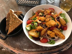Warm Summer Salad with Crispy Tofu at PEK in Dover