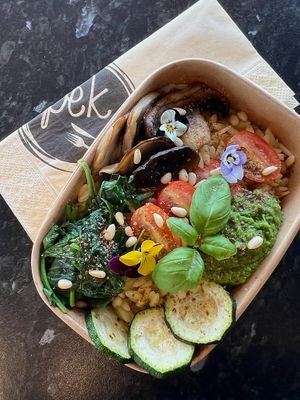 A delicious range of vegan food, from burgers and hotdogs to salads, wraps and jacket potatoes.  at PEK in Dover