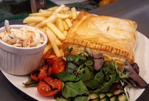 Try our gorgeous Pek Pastries. This one was 4 Cheezes with Vacon onion and roasted red pepper. So good! at PEK in Dover