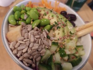 Vegan tofu bowl at Sushi Kawaii in Montpellier