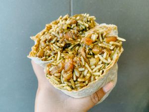 Hella vegan burrito  at Curry Up Now - Hamilton Ave in Palo Alto