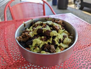 Rice and beans with collards, slaw, and tofu curls. at The Wayside Cafe & Deli in Olympia