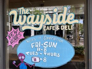 Their way-side weird artwork  at The Wayside Cafe & Deli in Olympia